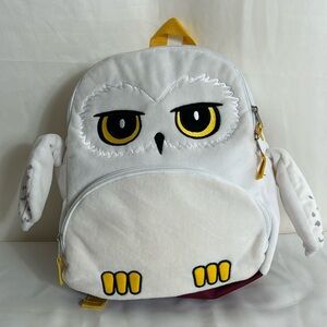Harry Potter Headwig Owl Plush Small Backpack White Yellow Red Adjustable Straps